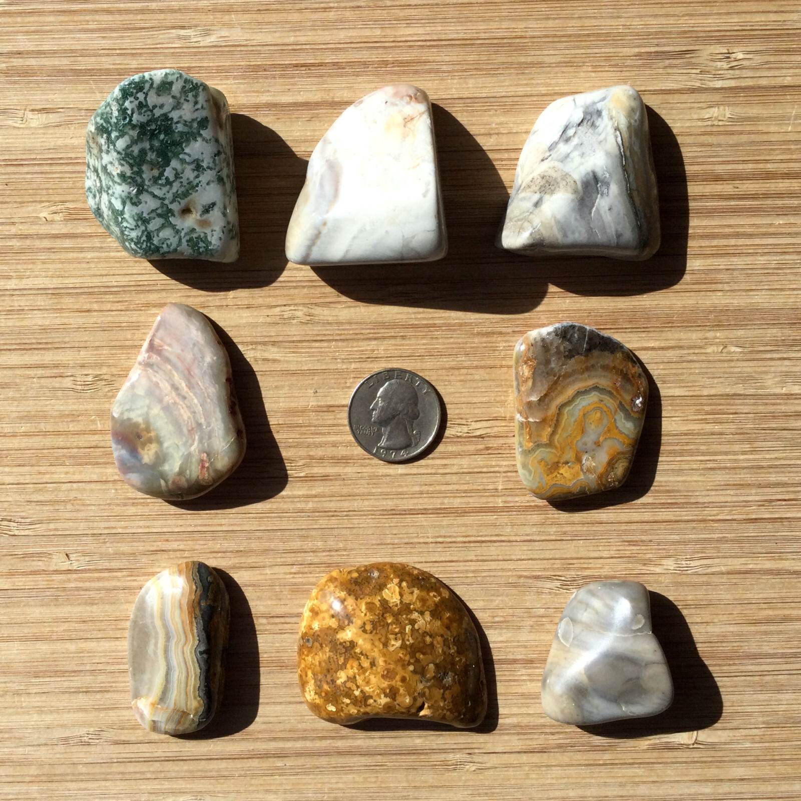 10oz Lot Polished Rocks Mixed Tumbled Stones Natural Agate Crystals Jasper Chert