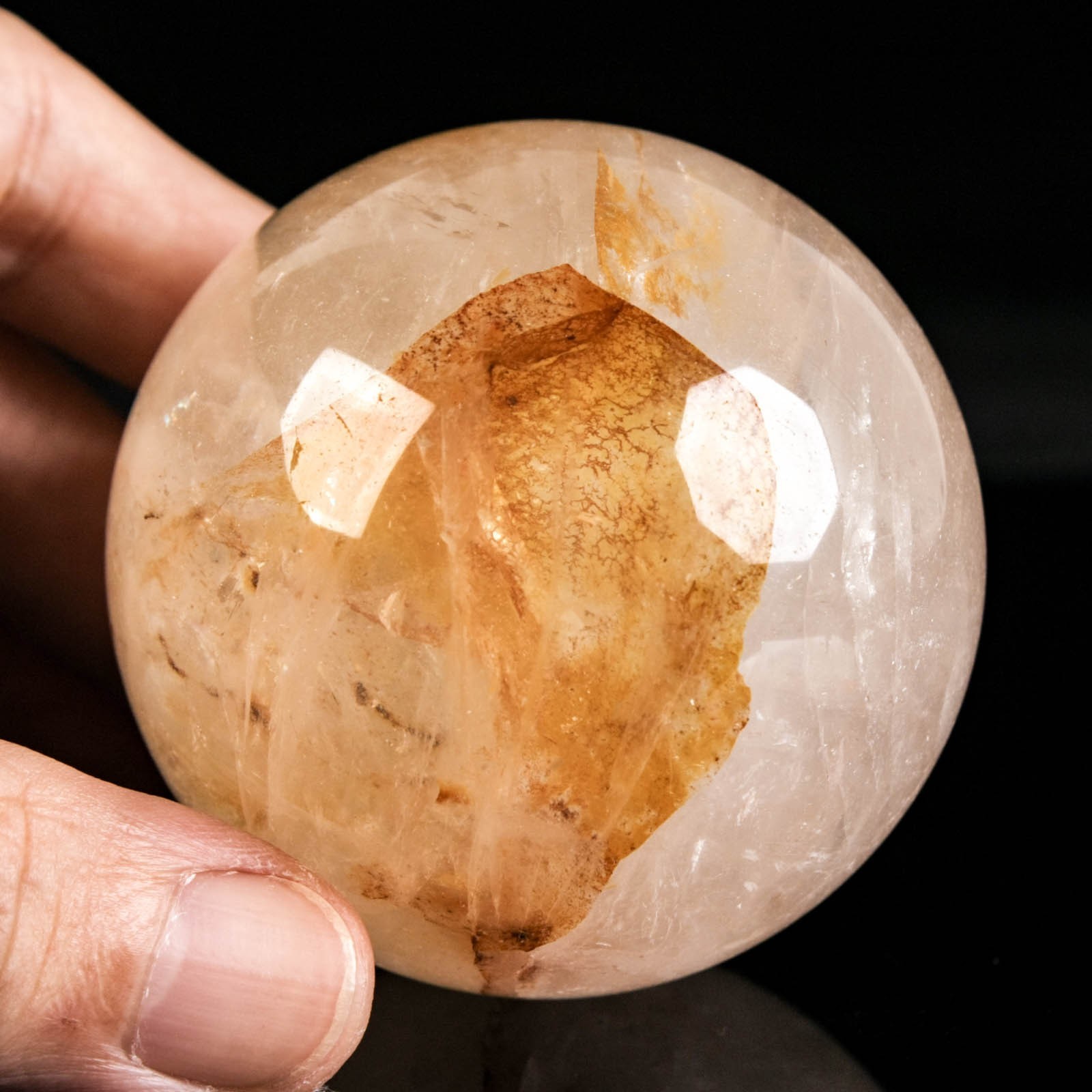 2.3″ 10.02oz Fire Quartz Sphere Natural Hematoid Quartz Crystal Ball Specimen