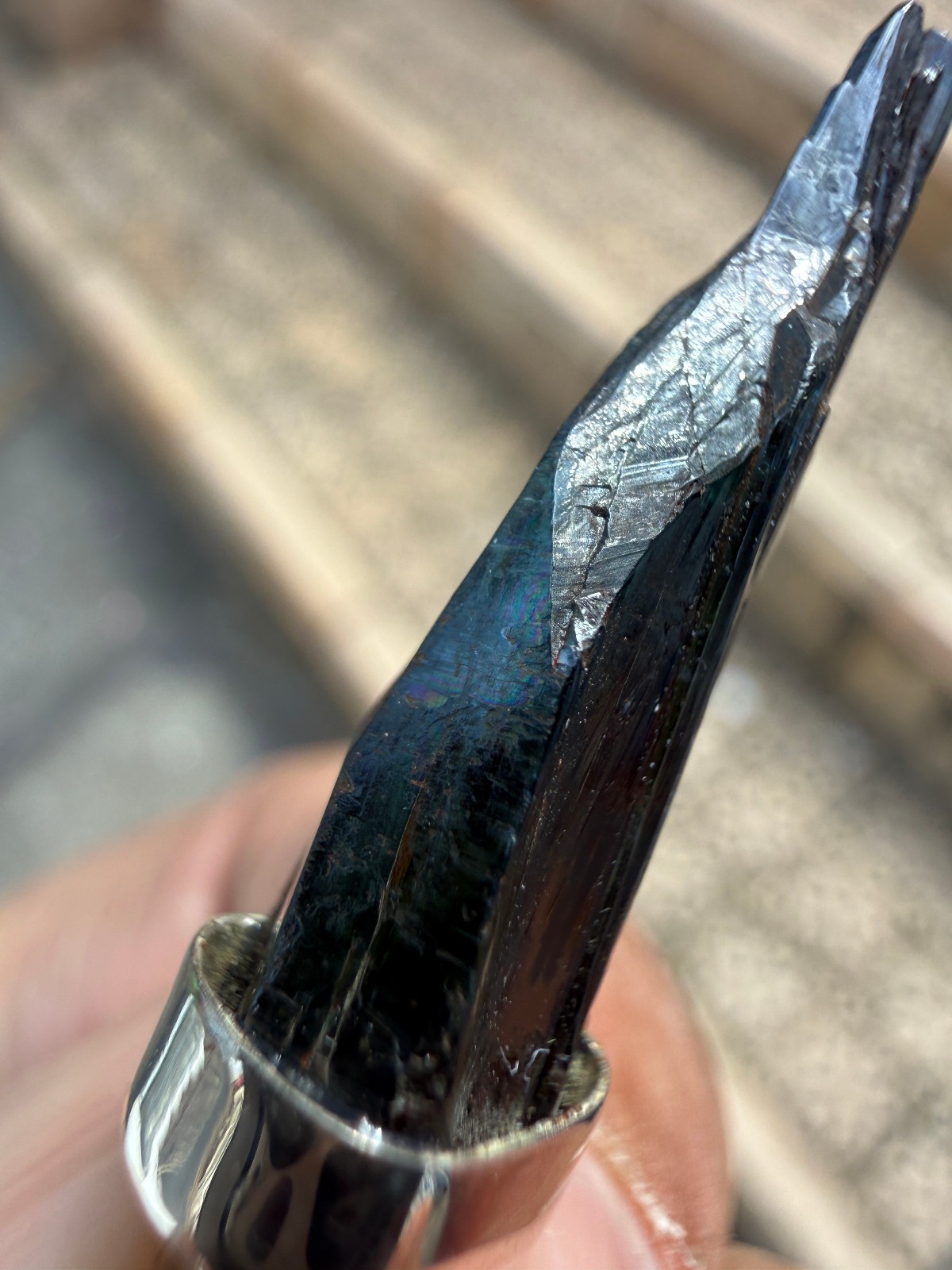 Vivianite Crystal Pendant silver 925 Raw anxiety healing natural awareness