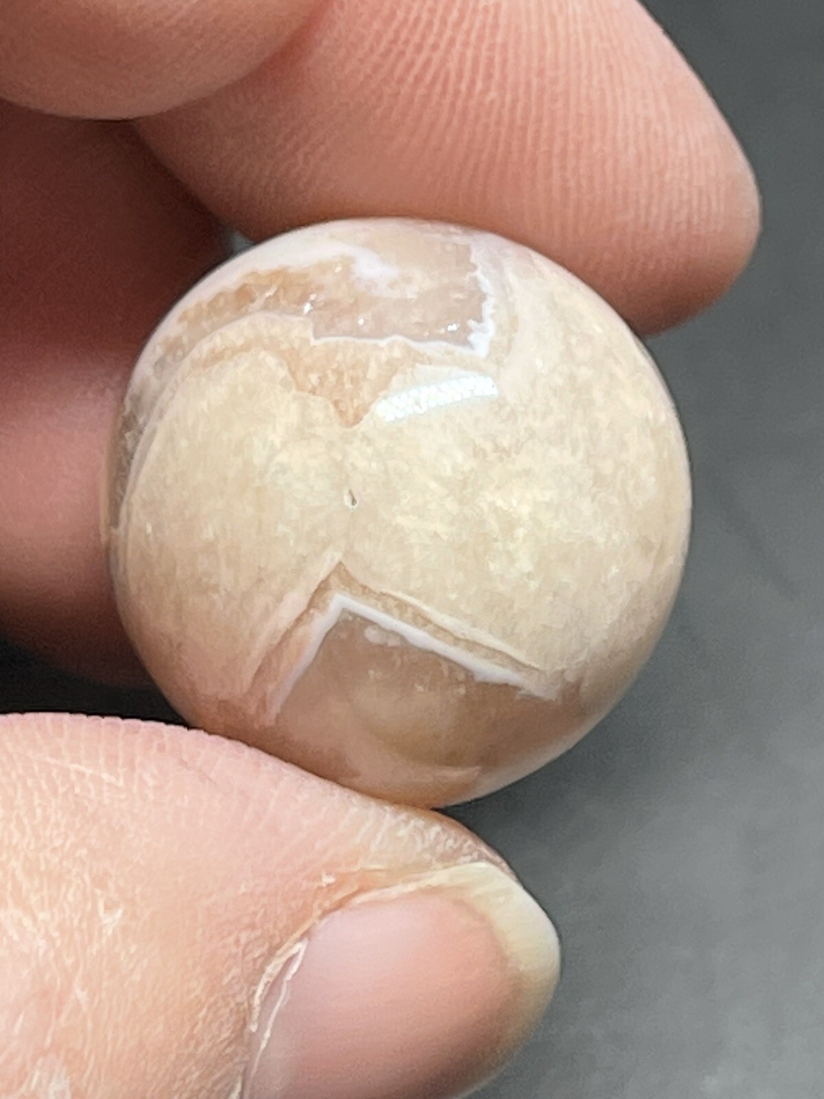 Pink Flower Agate Sphere Ball Orb Marble 19.7mm