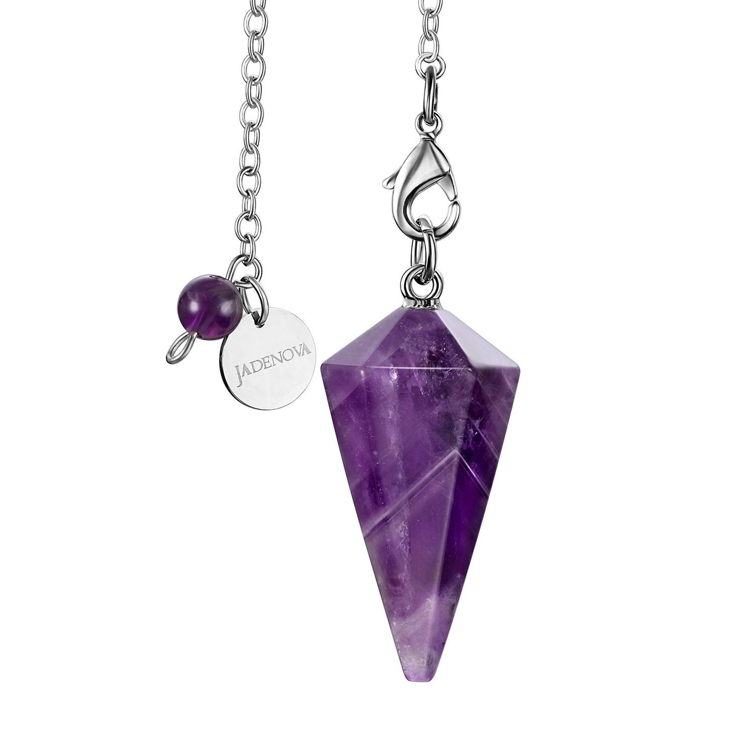 “Collar de pÃ©ndulo de cristal de amatista natural, pÃ©ndulos para adivinaciÃ…