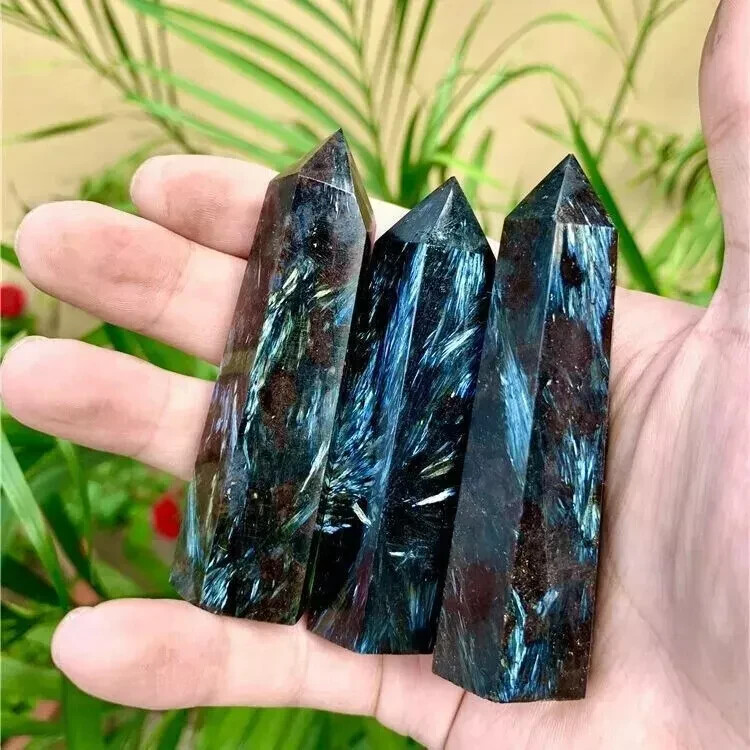 Arfvedsonite Jasper Stone Point Arfvedsonite Obelisk Healing Crystal Decor Gift