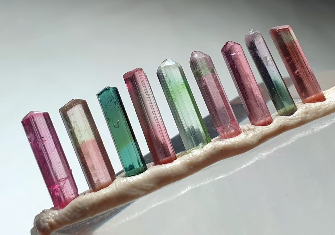 An Outstanding Multiple Paprok Terminated Tourmaline Crystals From Afghanistan