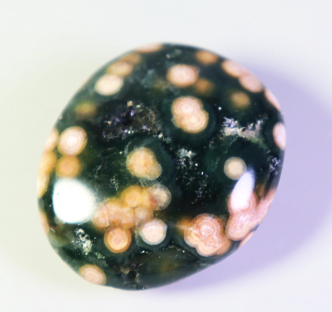 Natural Round Eye Ocean Jasper Agate Quartz Crystal Palm Stone Mineral Specimen