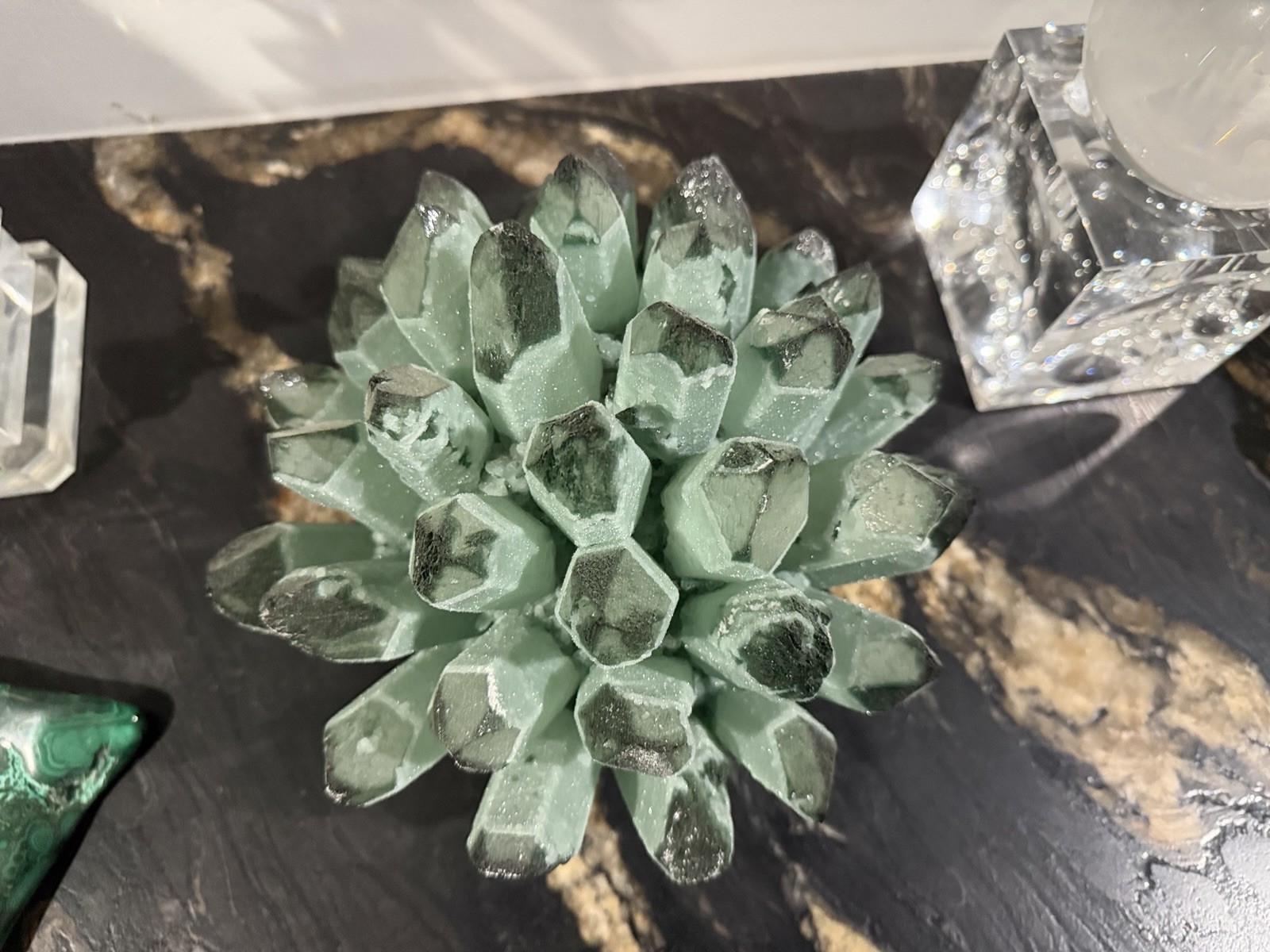 10 lbs 10 ounces GREEN Phantom Quartz Crystal Cluster US seller