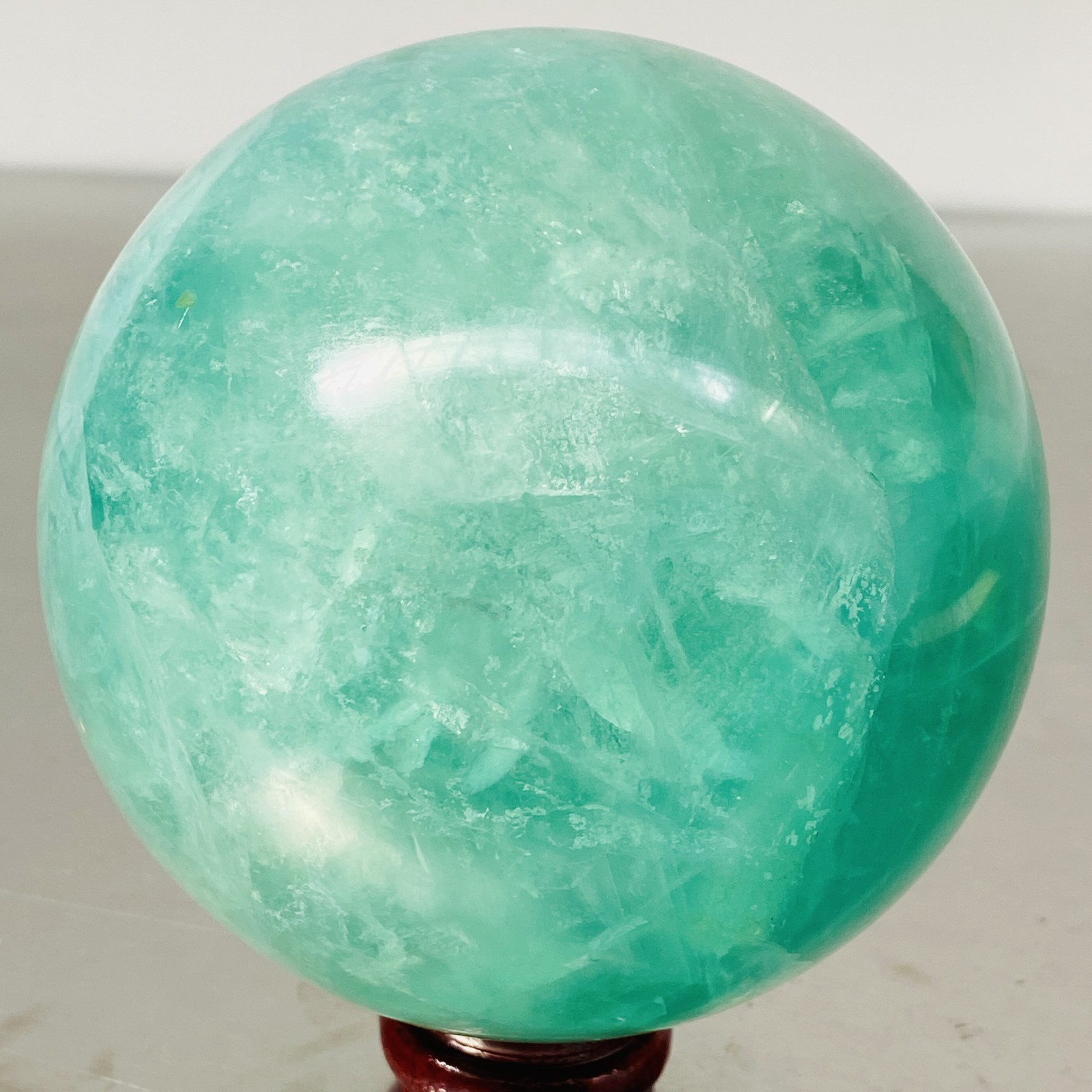 2080G Natural green fluorite Quartz Sphere Crystal Energy Ball Reiki Healing