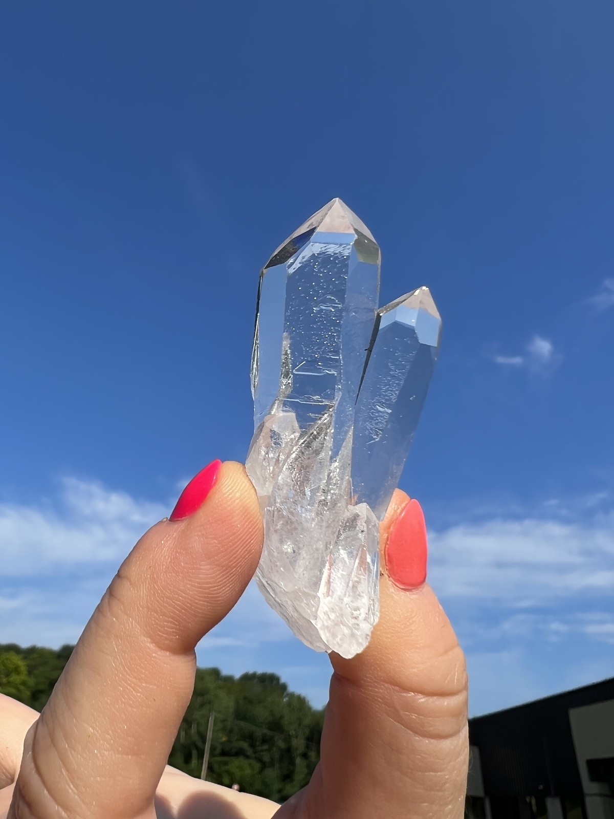 Raw Clear Quartz Crystal Point Cluster, AA Grade, Natural Clear Quartz Brazil