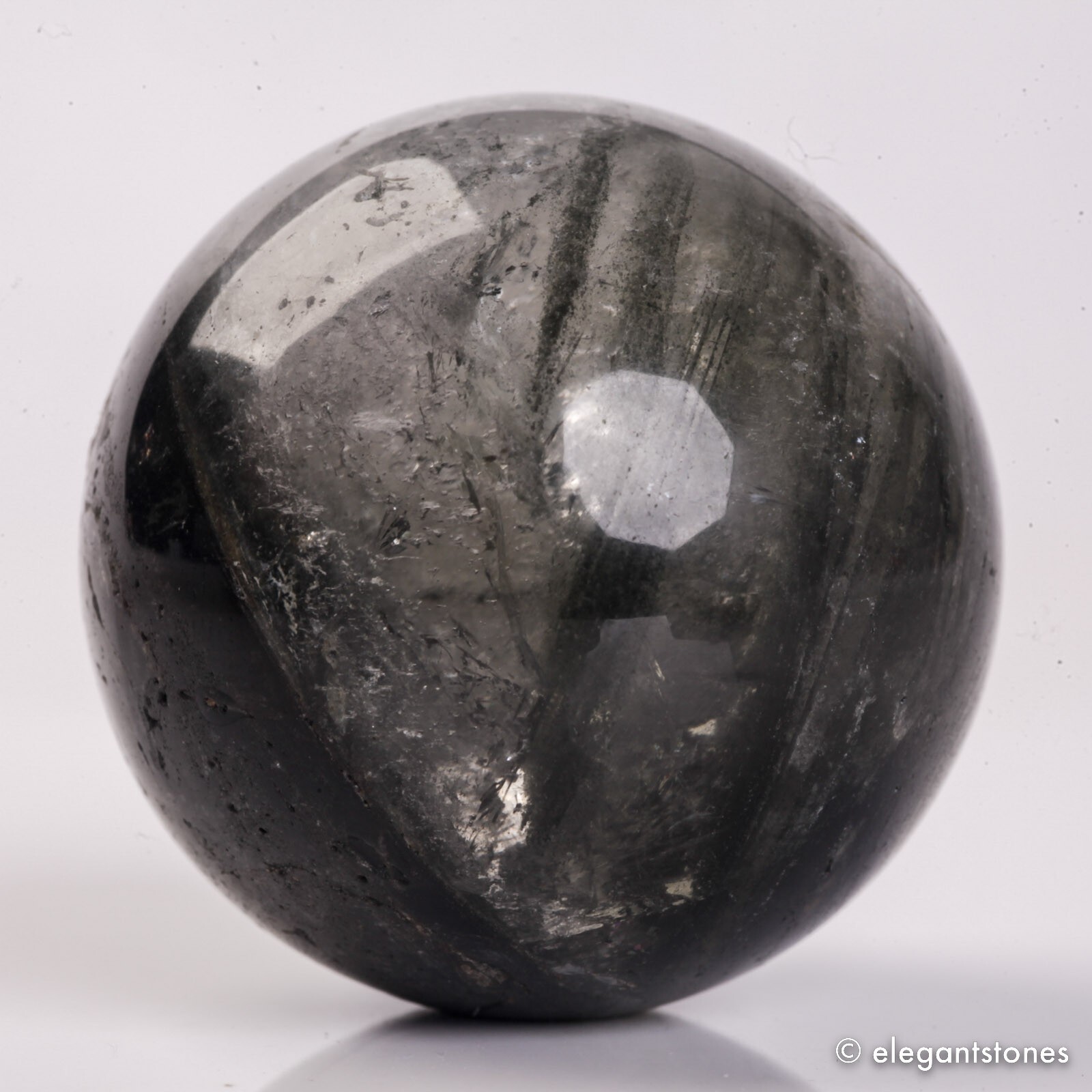 62g35mm Natural Garden/Phantom/Ghost/Lodolite Quartz Crystal Sphere Healing Ball