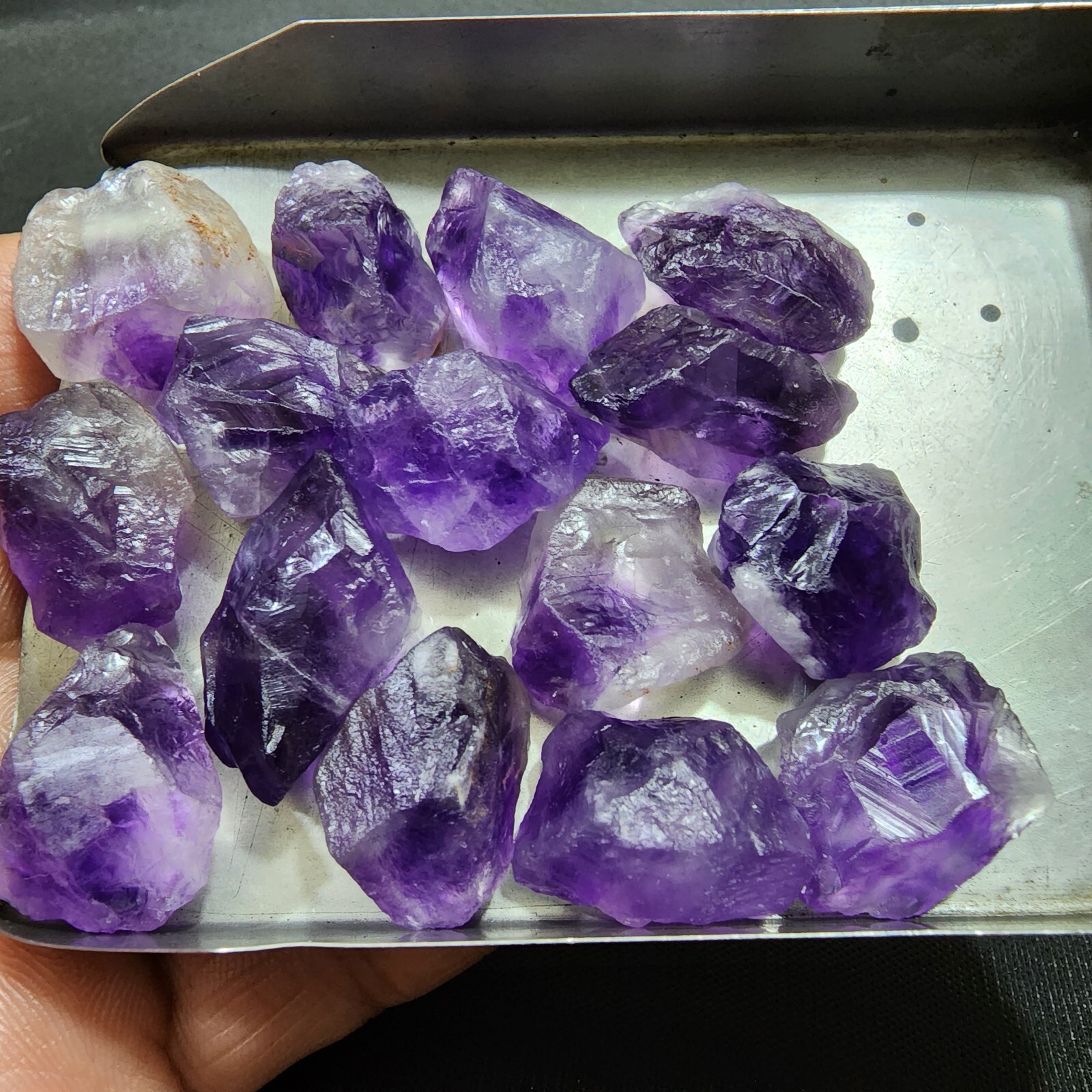 Outstanding Amethyst Raw Crystal Chunks Size 20-26 MM Approx Bulk Lot Amethyst