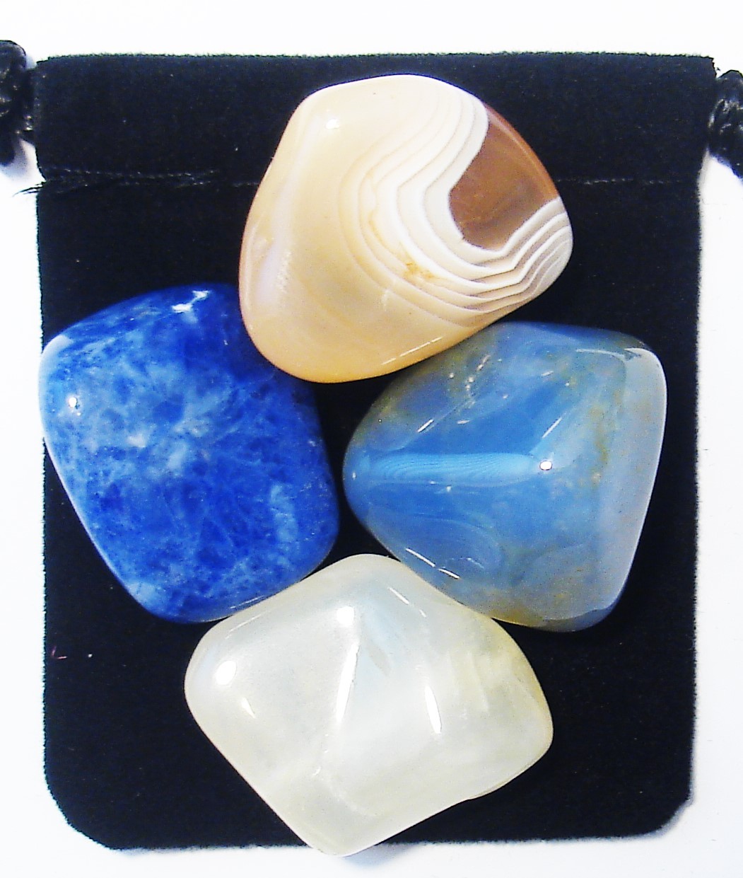BREAST FEEDING SUPPORT Tumbled Crystal Healing Set =4 Stones +Pouch +Description