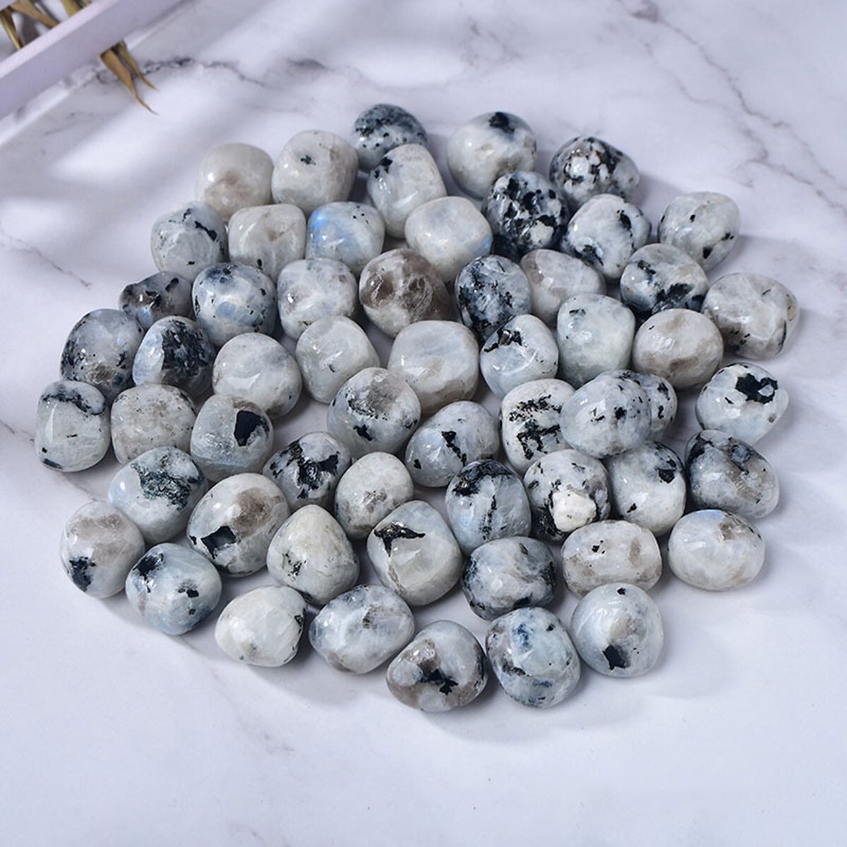 Rainbow Moonstone Tumbled Stone Mineral Specimen Crystal Healing Reiki Gifts