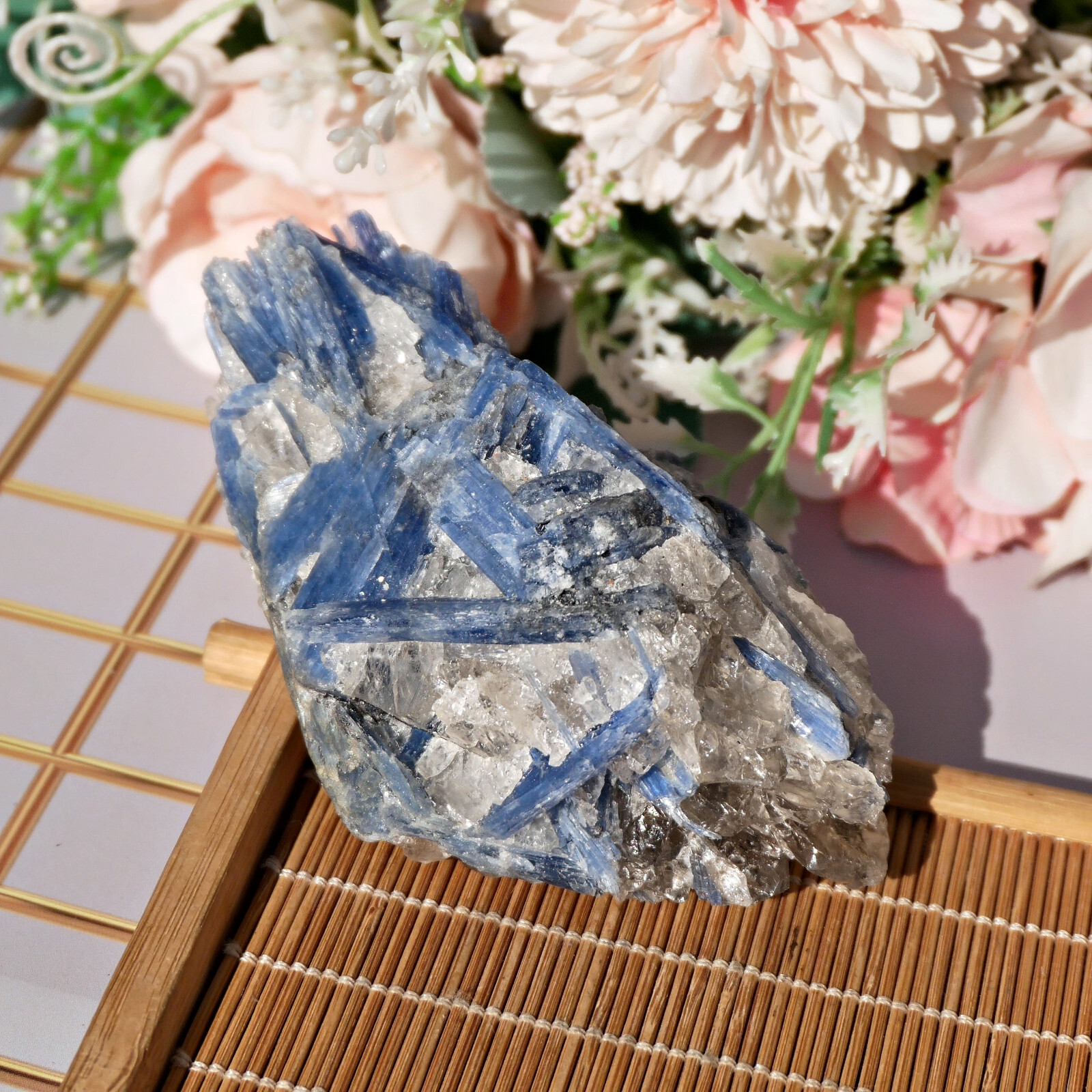 3.9″ Blue Kyanite Cluster Natural Crystal Formation Healing Throat Chakra Decor