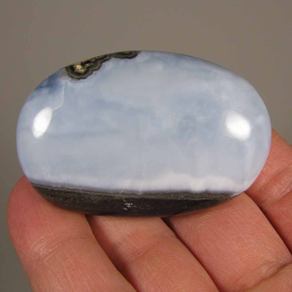 2.2″ BLUE OPAL Gemstone Polished Palm Stone Healing – India