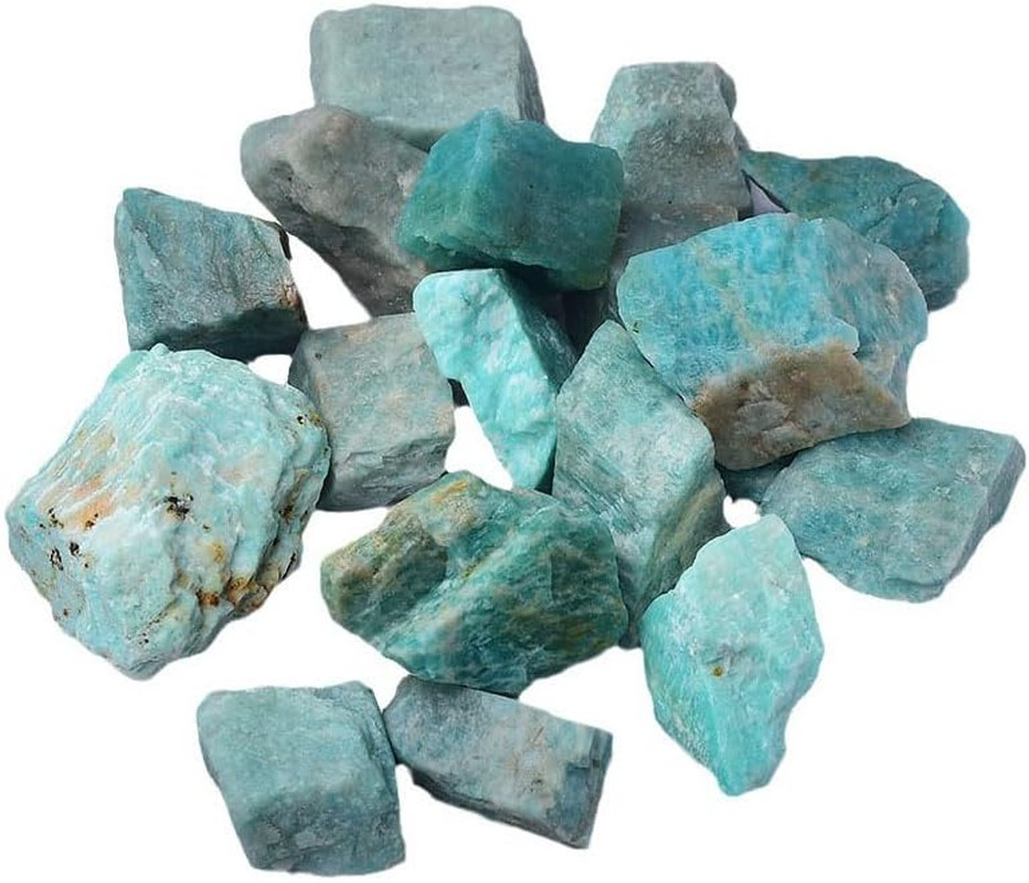 Amazonite Crystal Rough Rocks 2 Lb Bulk Natural Quartz Raw Gemstones for Arts, C