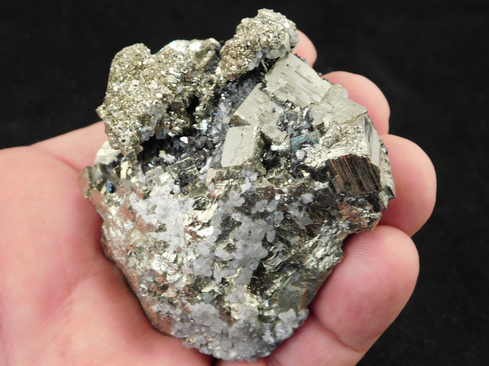 Larger! PYRITE CUBE Cluster with Sphalerite 100% Natural From Peru 289gr