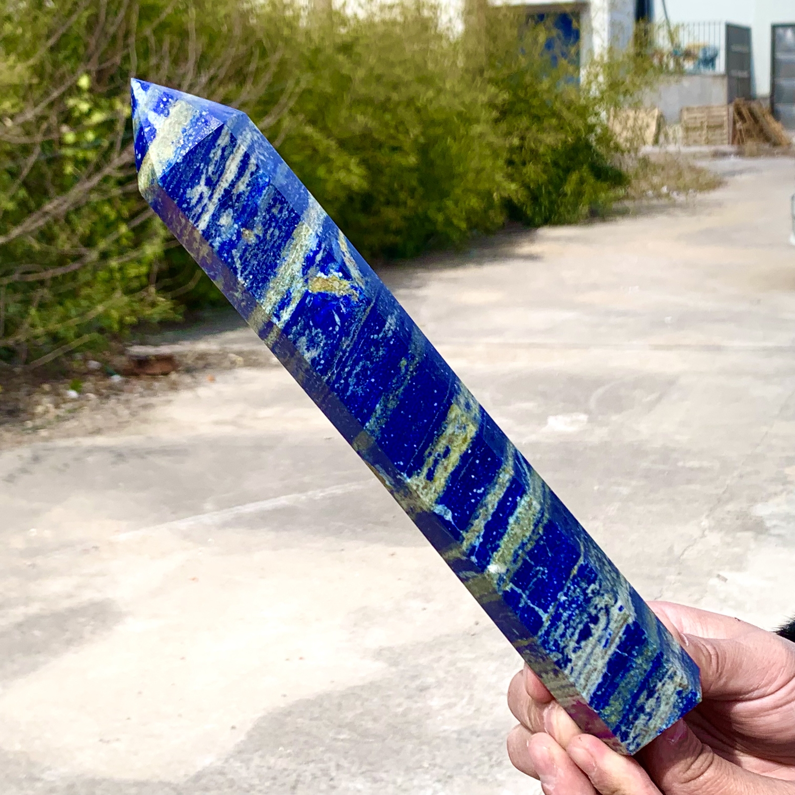 2.24LB Lapis lazuli quartz crystal obeliskpoint wand aura healing