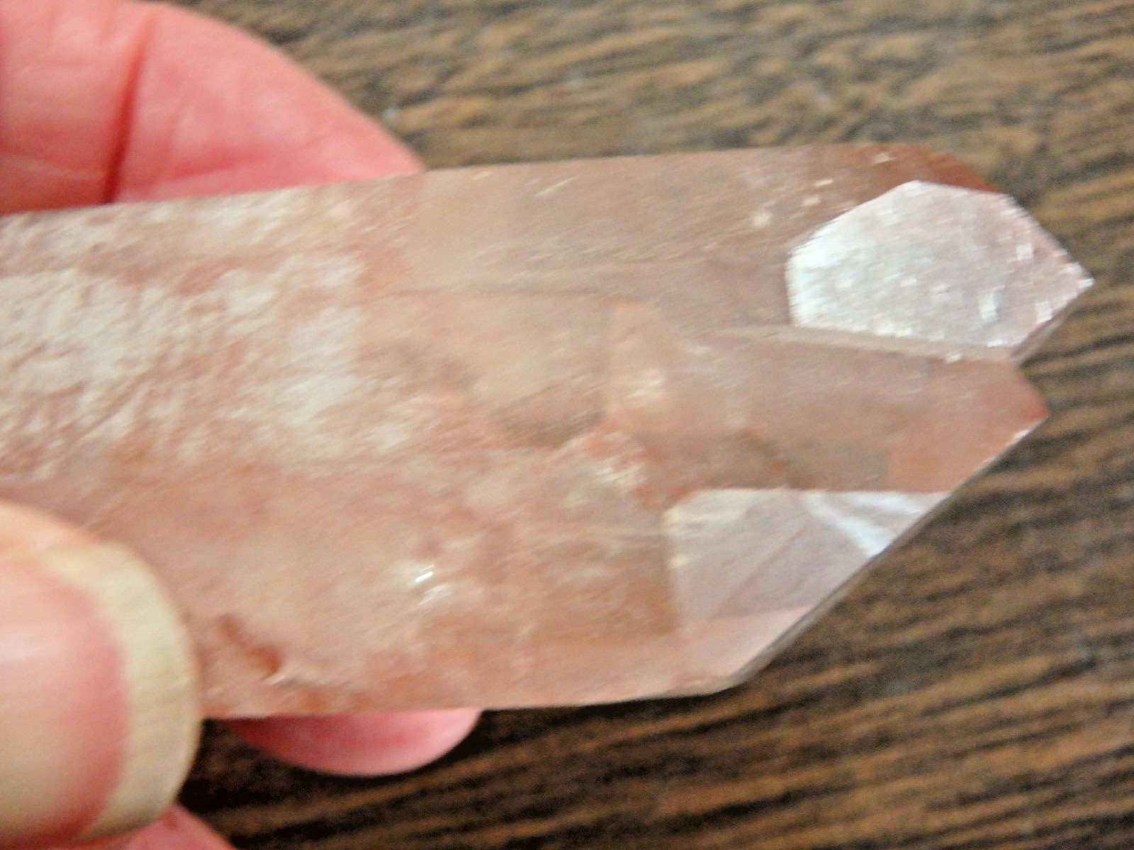 Pretty Crystal Pink Quartz Twin Point Lemurian $60 💗88.3 grams