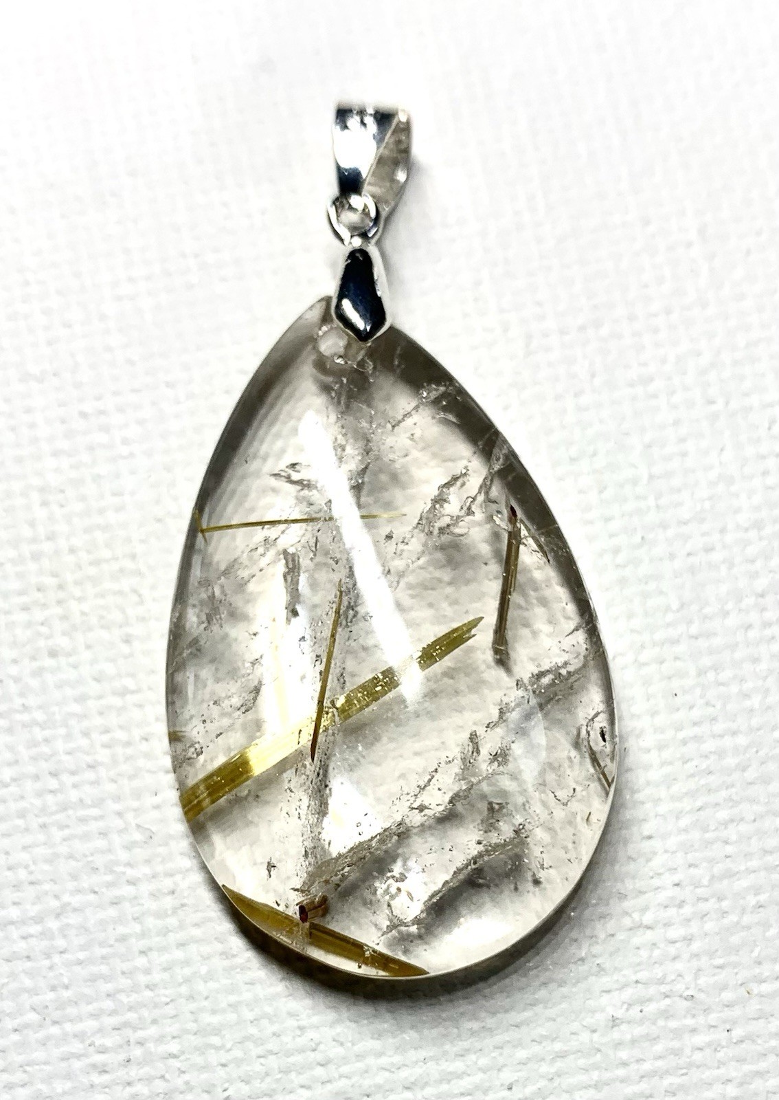 Natural Clear Rutile Crystal Charm