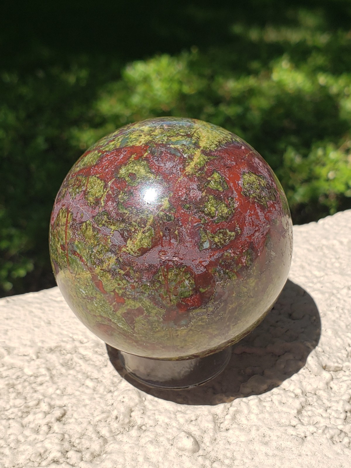 2.41″ Dragon’s Blood Stone Jasper Quartz Mineral Crystal Sphere Ball Orb, 371g