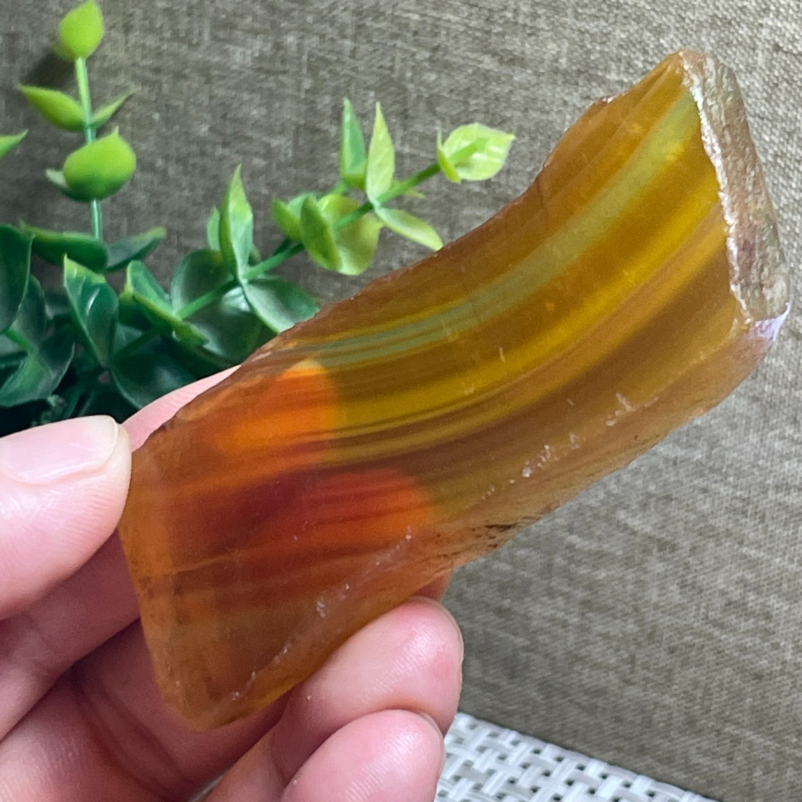 Fluorite stone – Polished Rainbow Fluorite Stone Slab home decor 60g E3964