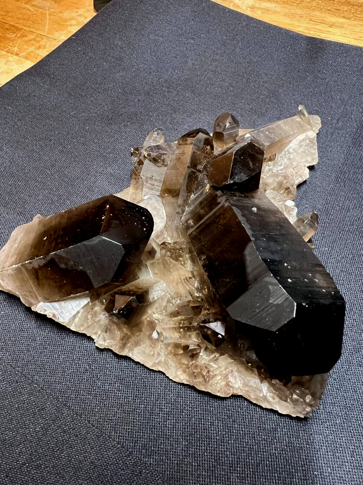 Smoky Quartz Crystal Gemstone Floater Laser Multi Point Cluster Specimen 006