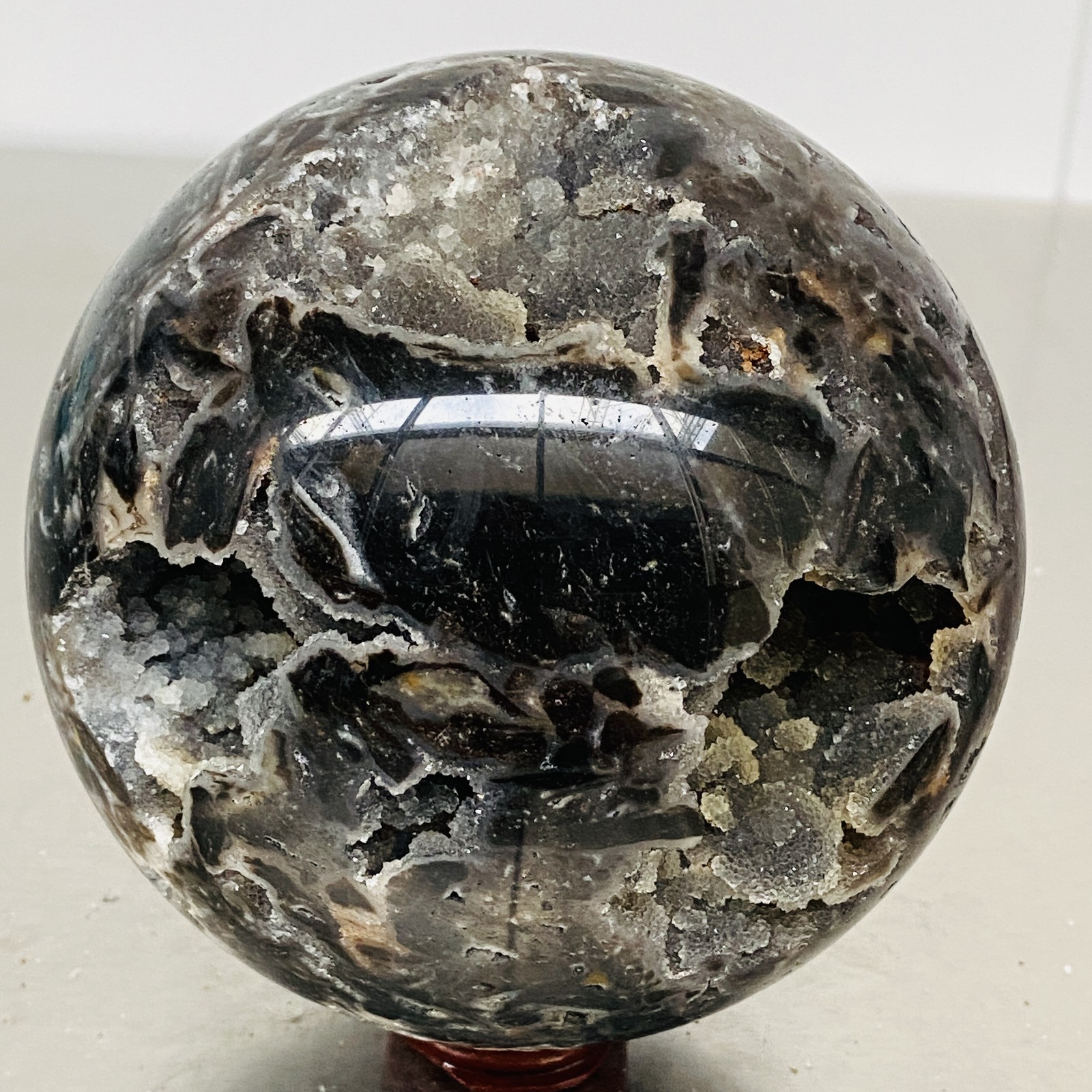Natural sphalerite crystal cave quartz Sphere healing ball Specimen 2200G