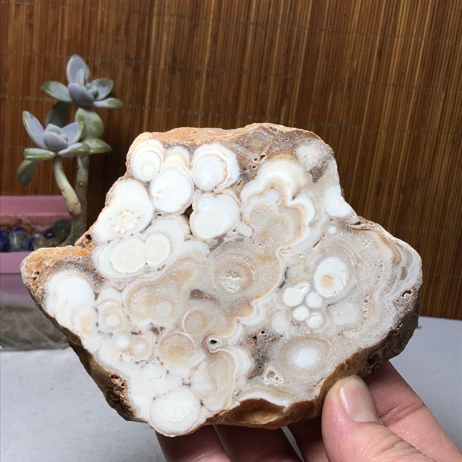 123-98-14mm Natural sakura slice Crystal gemstone Rough Specimen 305g A1212