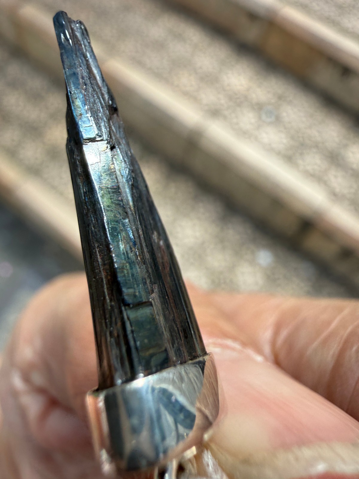Vivianite Crystal Pendant silver 925 Raw anxiety healing natural awareness