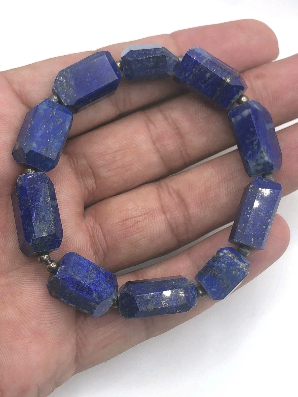 100% Natural Stone Raw Lapis Lazuli Chunk Bracelet Crystal Gemstone