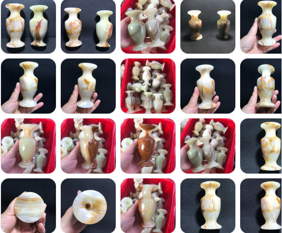 1pcs 400g 4.3in Natural Afghan Jade, Banded Green Onyx Vase home decor 001