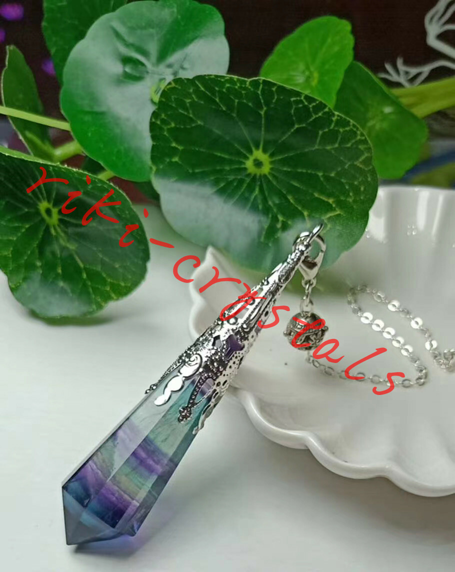 5pcs Wholesale Natural Fluorite Quartz Crystal Pendulum Dowsing Point Divination