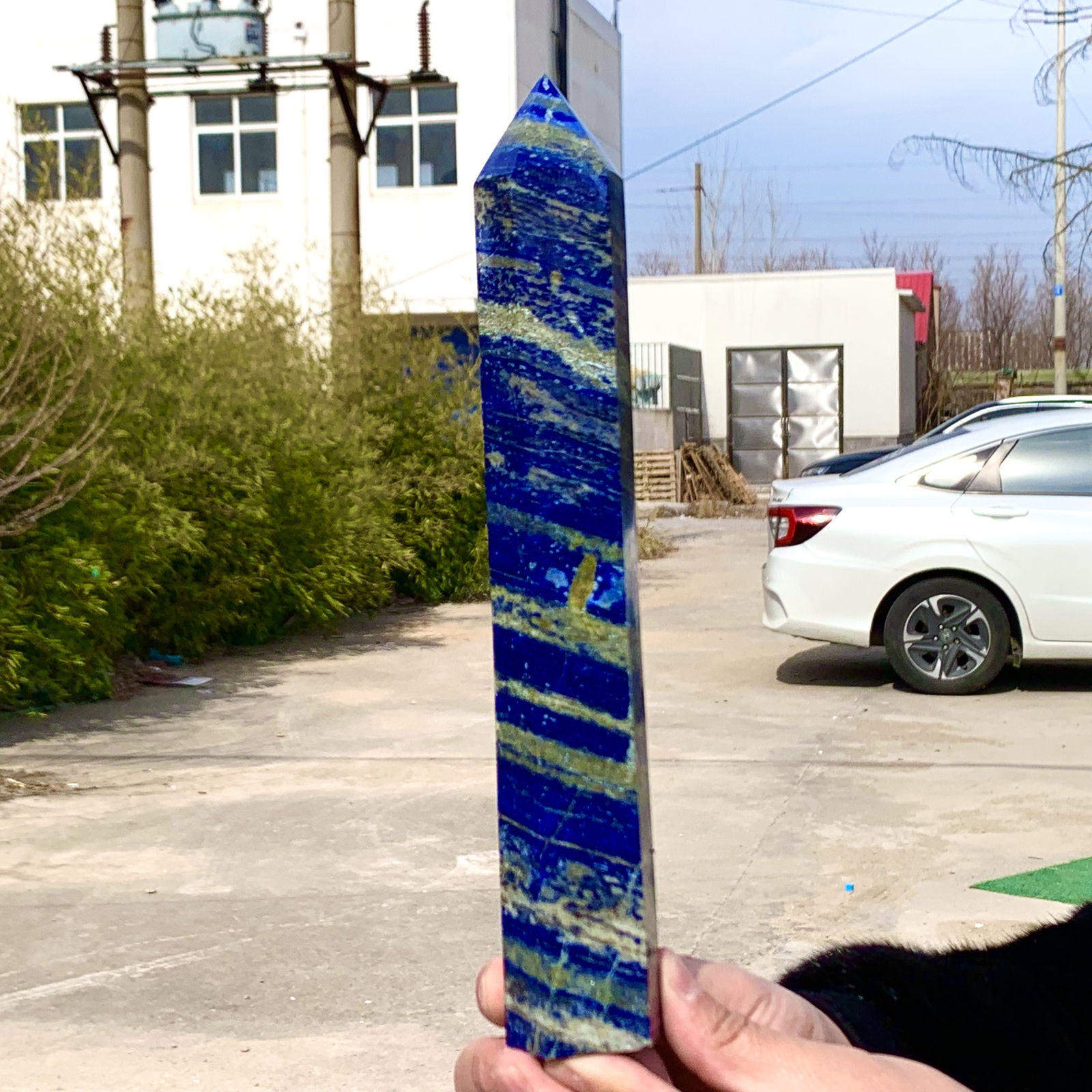 2.24LB Lapis lazuli quartz crystal obeliskpoint wand aura healing