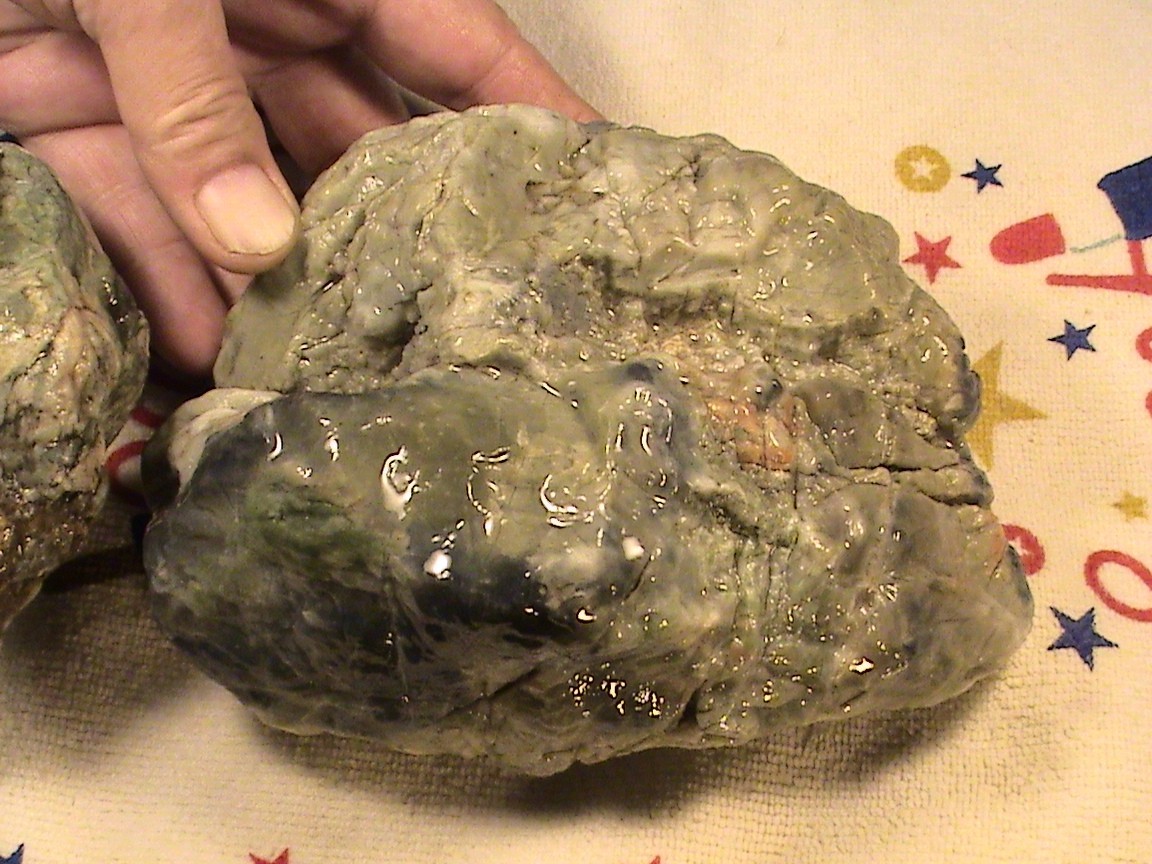 Solid Rough Green Jasper Agates Lot, Natural Lapidary Rocks, 6 LBS, 13 OZ, #R255
