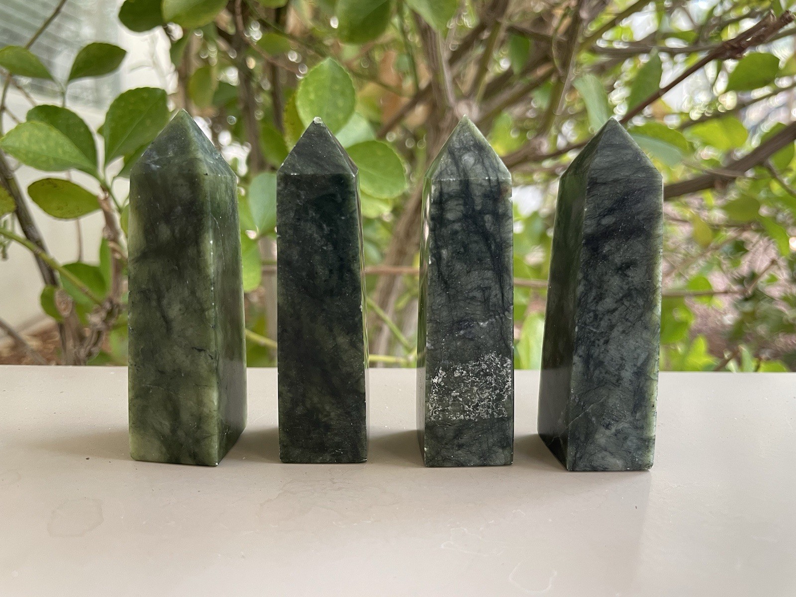 Green Jade Crystal/Gemstone Point/Tower 3″ (Price For 1)