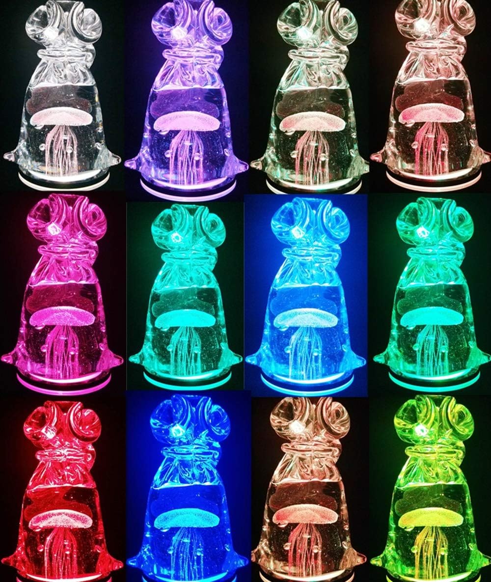 LED Light Base Round Stand, Multicolor Display for Crystal Glass Artwork