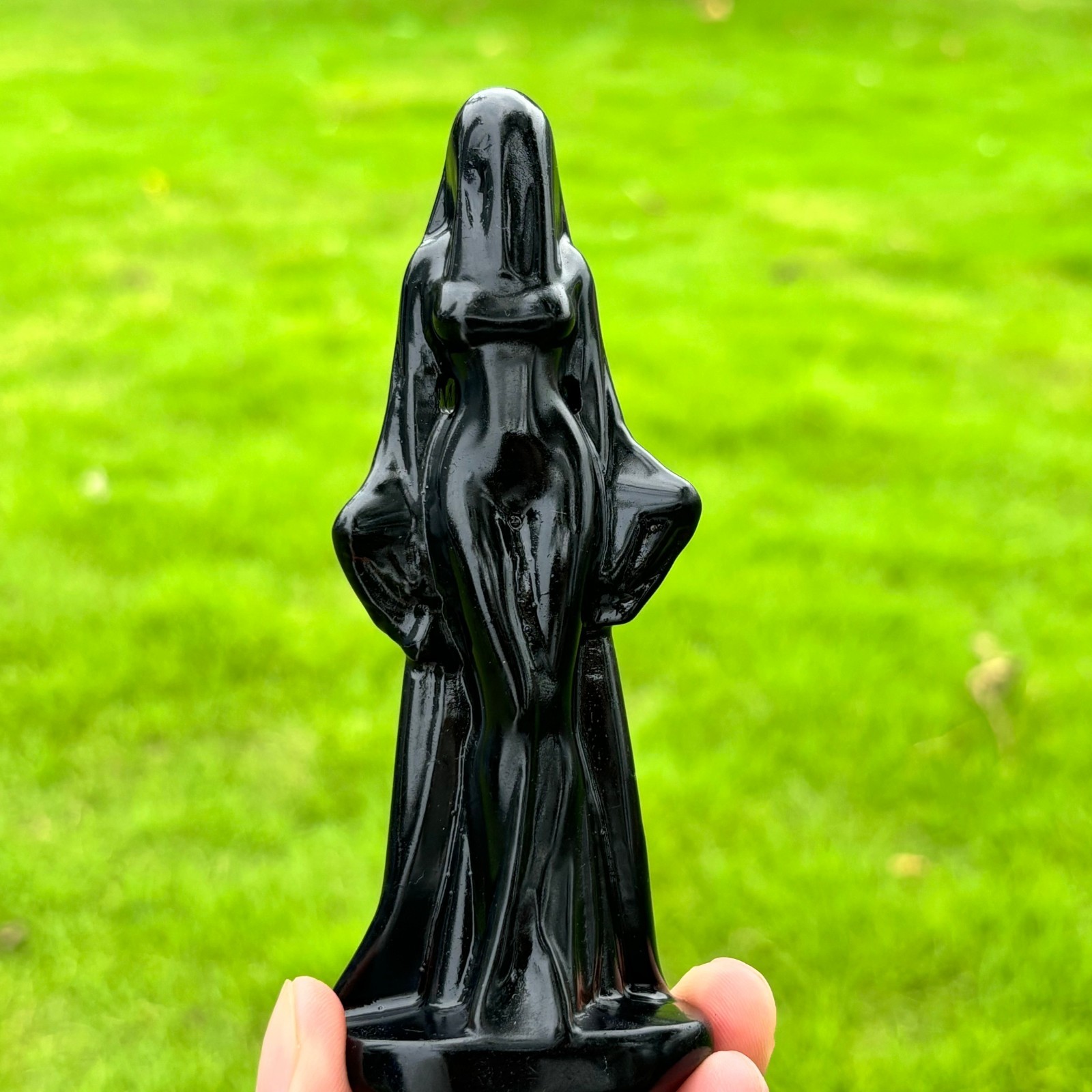 4.7” Top Natural Obsidian Quartz skull carved Crystal goddess Skull healing 1pc