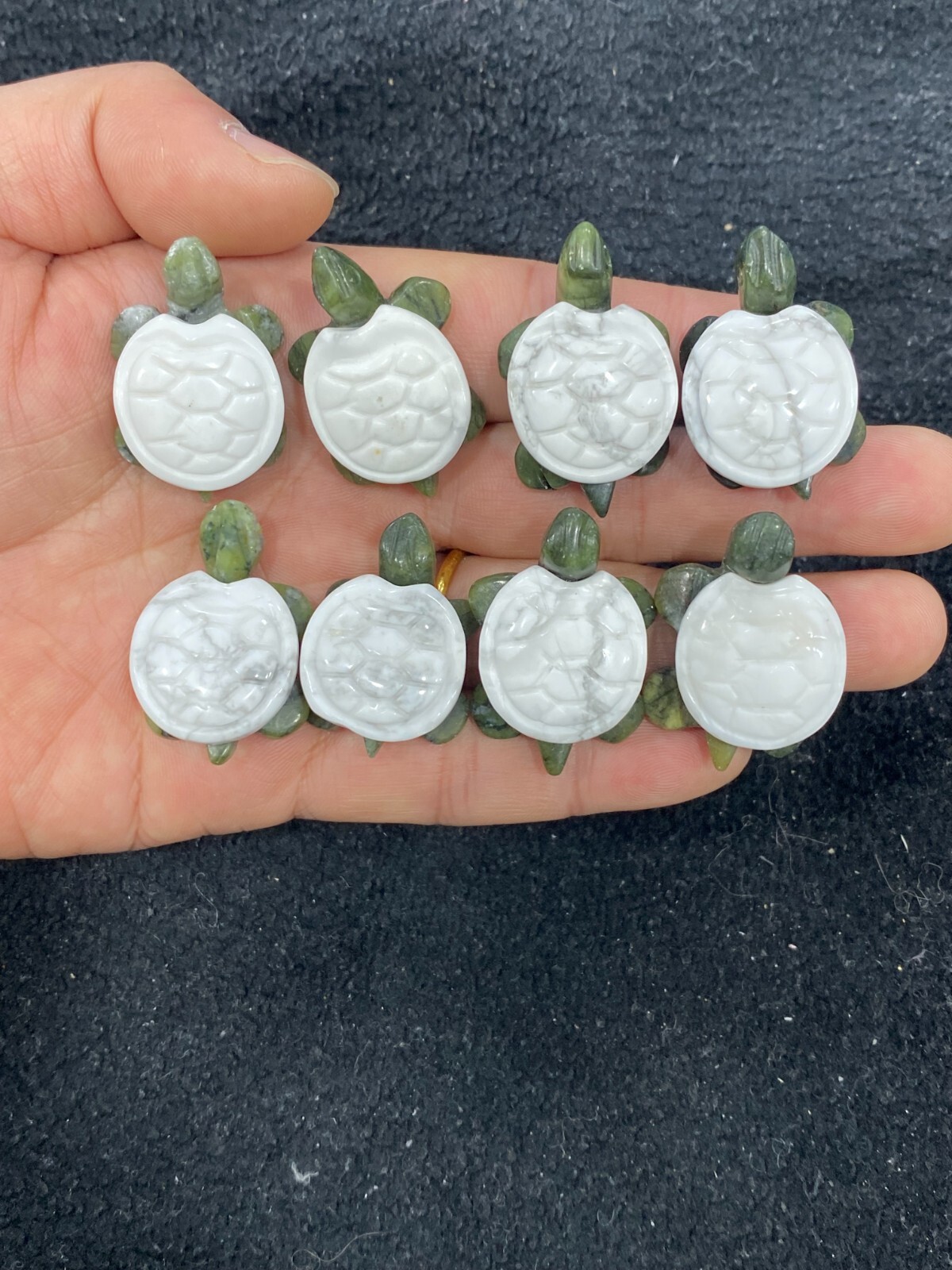 5pc Natural Howlite quartz Carved Crystal Sea turtle Skull Reiki healing gift