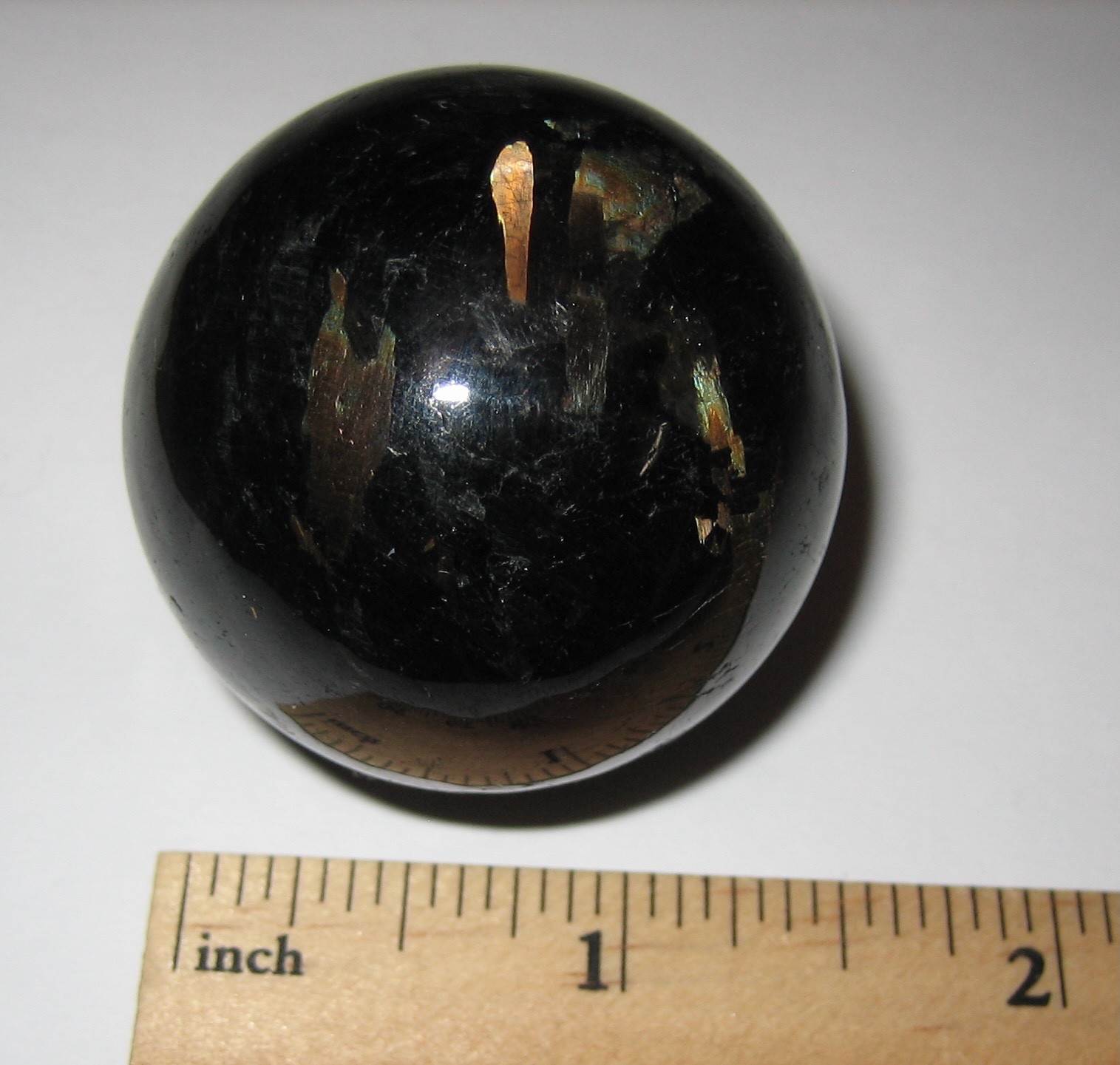 41mm POLISHED RARE! AUTHENTIC NUUMMITE STONE SPHERE FROM GREENLAND 108.8grams *A