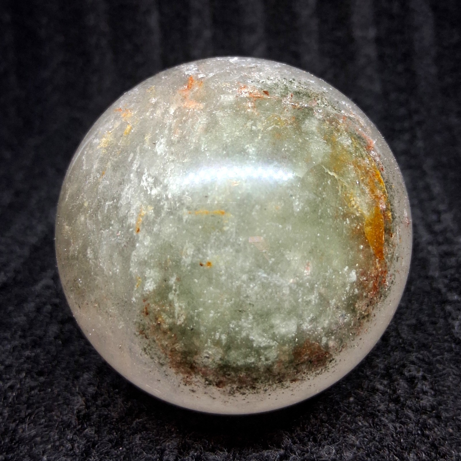 Garden quartz crystal sphere -large lodolite clear quartz sphere