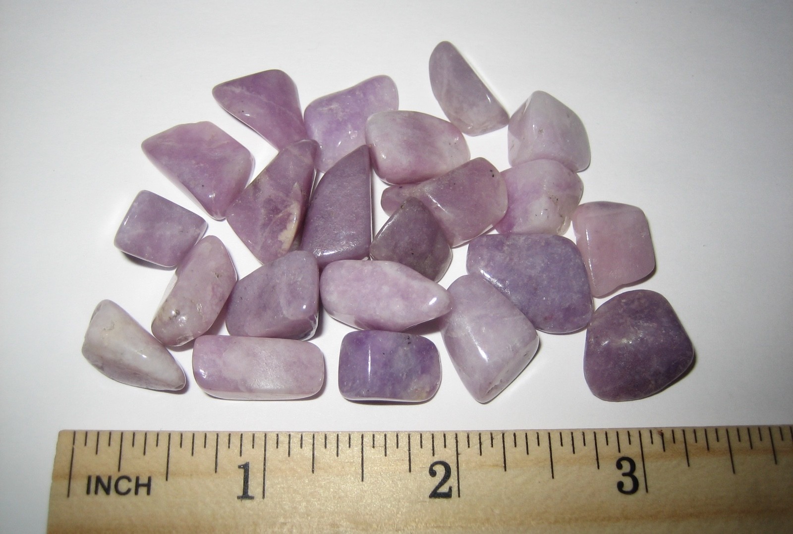 22 TUMBLED POLISHED 0.5″-0.7″ GEL LITHIUM SILICA PINK LEPIDOLITE STONES 45.9g *8