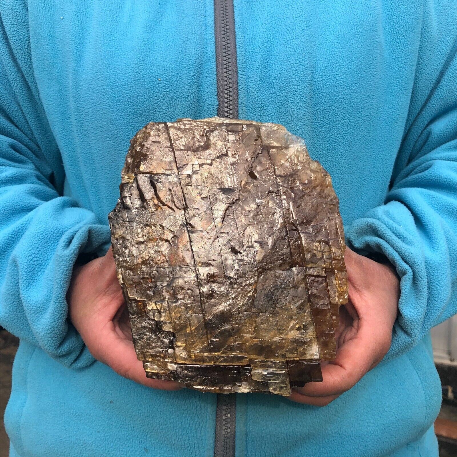 5.7 LB Natural Yellow Amber Calcite Quartz Crystal Mineral Specimen