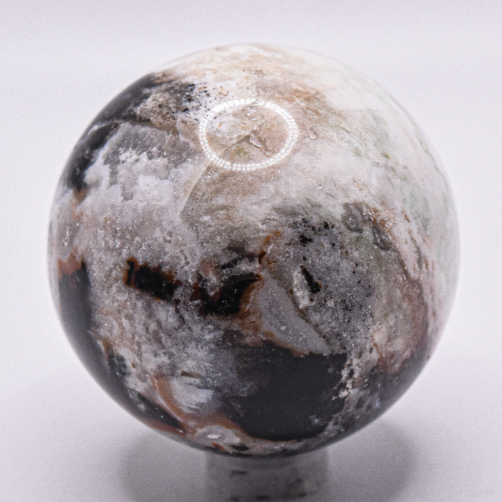 2″ Multicolor Agate Sphere Natural Sparkling Crystal Chalcedony Mineral – India