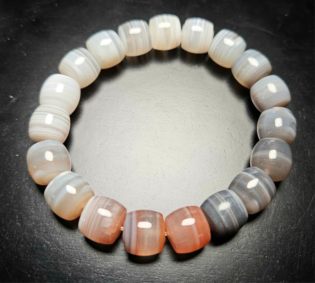 All Natural Gradient Color Lace Agate Bead Bracelet – Gift Idea/Fun Color