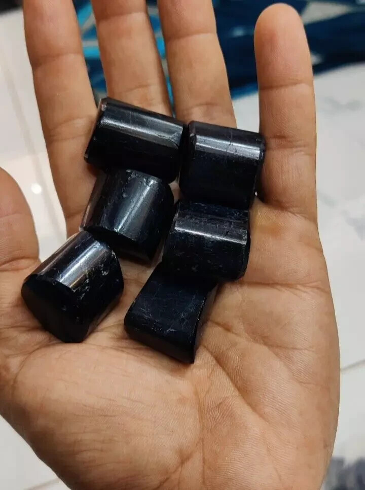 Natural Black Tourmaline Tumbled Stones 5 pcs Crystal For Home Décor & Gift Item