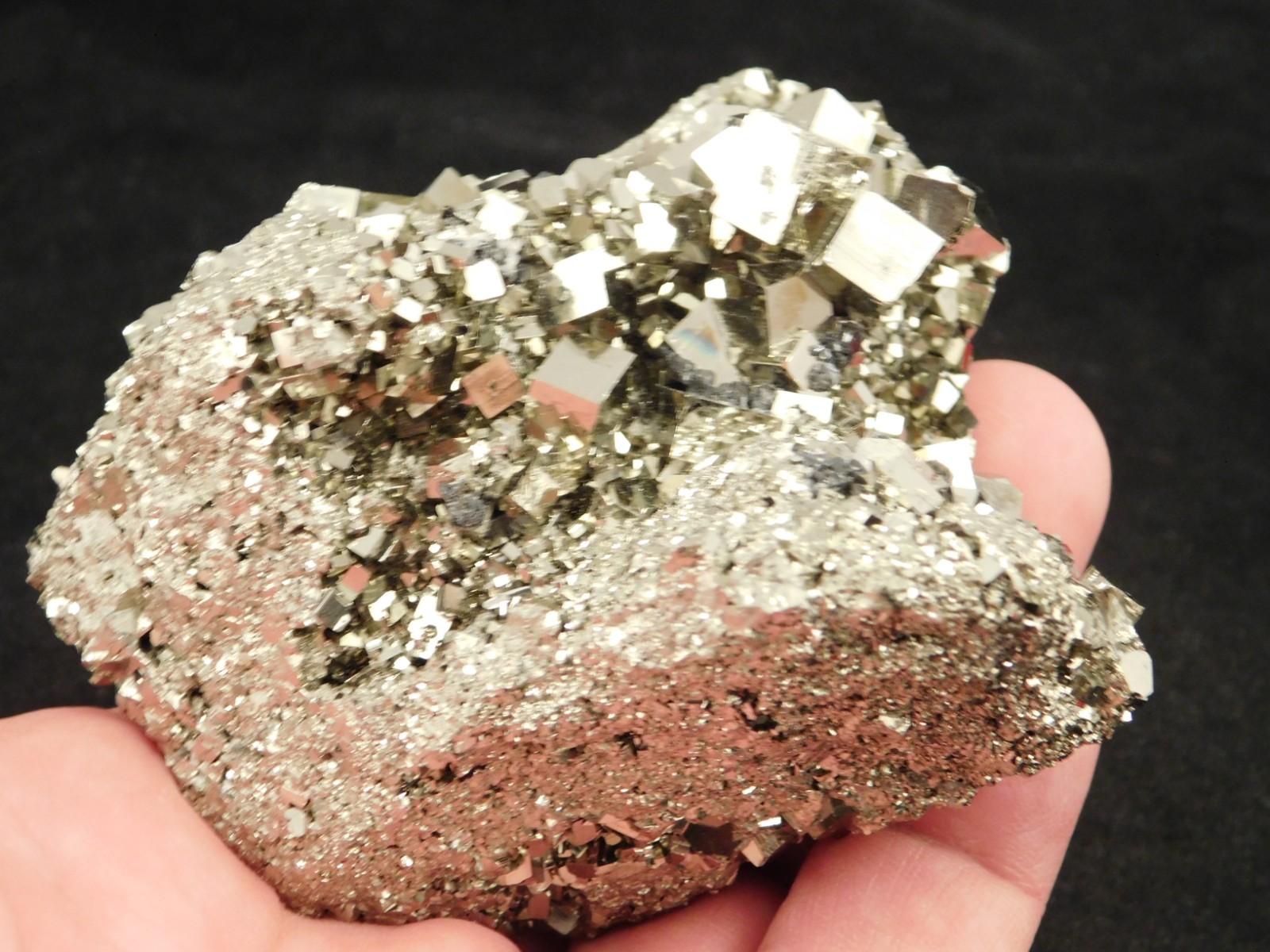 wOw! LARGER! Nice and 100% Natural Pyrite CUBE Cluster Peru 529gr