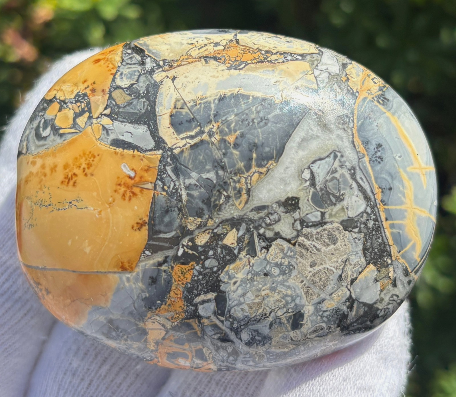USA SALE 122g 2.3″ MALIGANO JASPER PALMSTONE PALM STONE Bumblebee colors