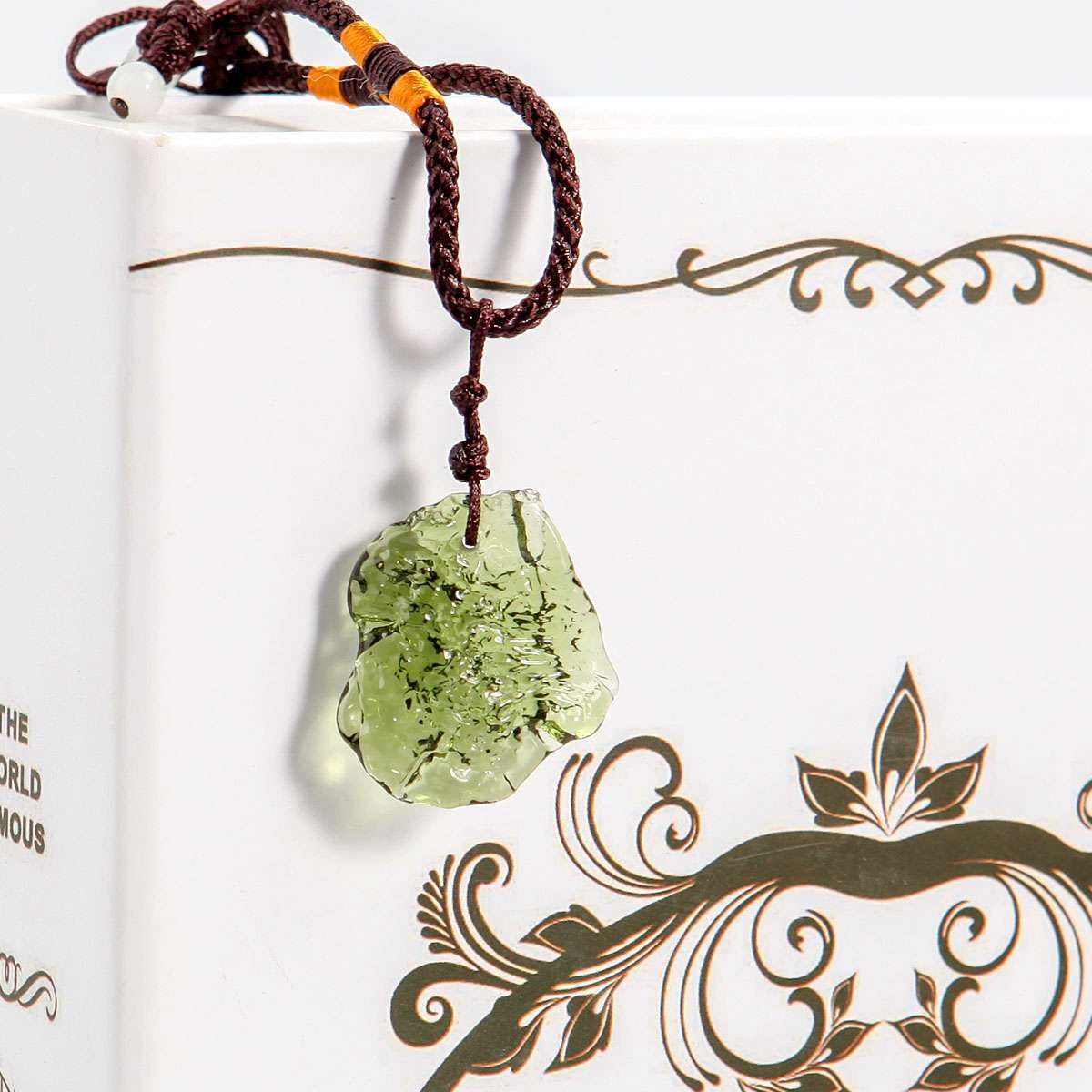 Natural Crystal Green Gem Moldavite Meteorite Glass Necklace Pendant Stone new