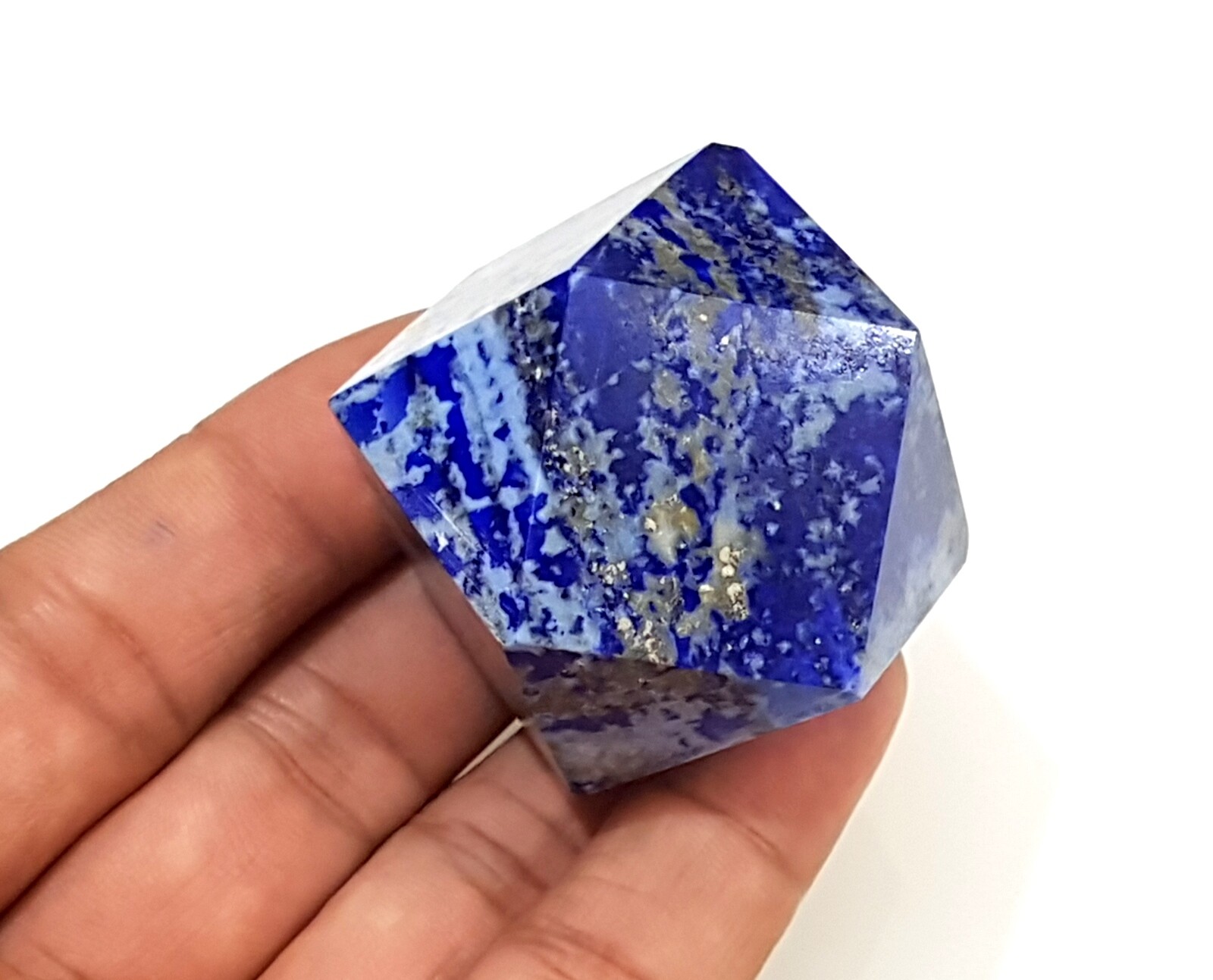 Big Lapis Lazuli Icosahedron 12 face 30 corner Geometry throat chakra cube