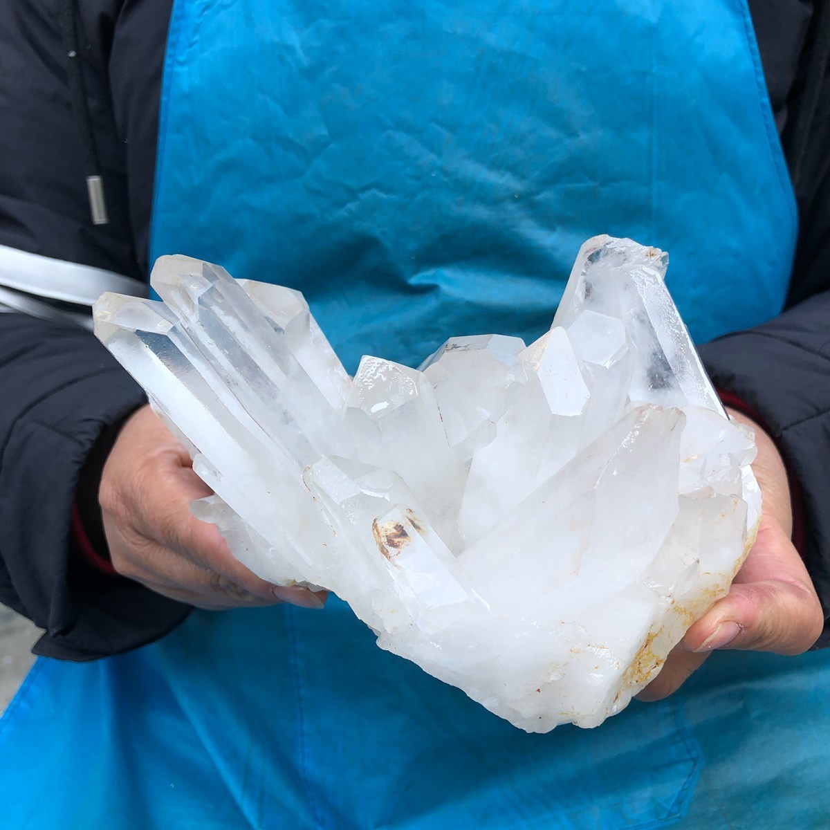 2pcs 4.07LB Natural White Clear Quartz Crystal Cluster Rough Healing Specimen