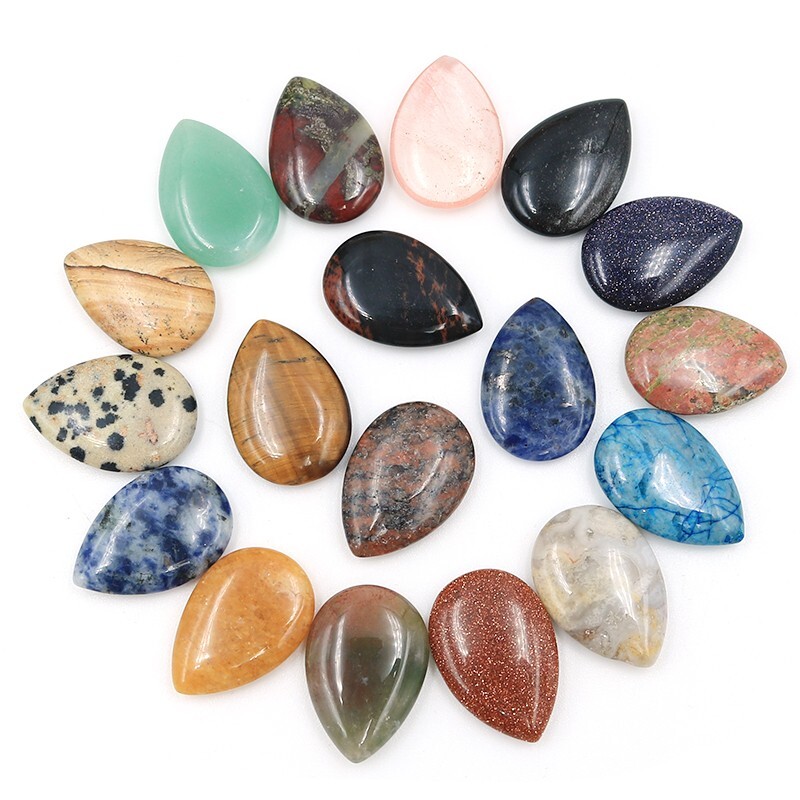 Hot Water Drop No Hole Beads Natural Stone Quartz Healing Crystal Stone 50Pcs